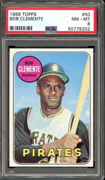 1969 Topps #50 Bob Clemente PSA 8 NM-MT