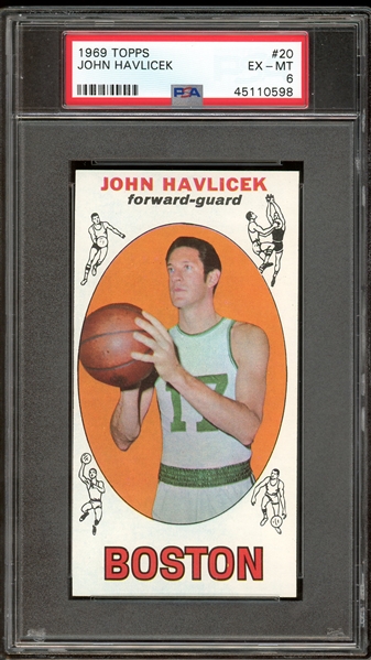1969 Topps #20 John Havlicek PSA 6 EX-MT