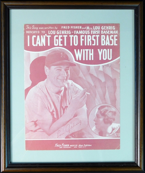 1935 Lou Gehrig "I Cant Get to First Base With You" Sheet Music