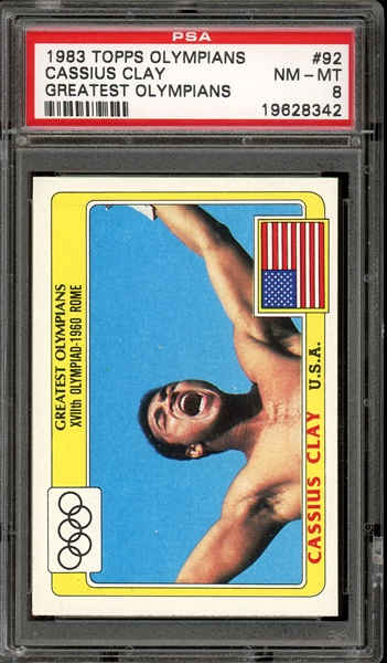 1983 Topps Olympians Greatest Olympians #92 Cassius Clay PSA 8 NM/MT