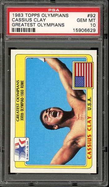 1983 Topps Olympians Greatest Olympians #92 Cassius Clay PSA 10 GEM MT