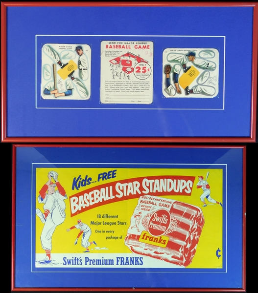 1957 Swift Meats Two-Card Display with Advertising Piece