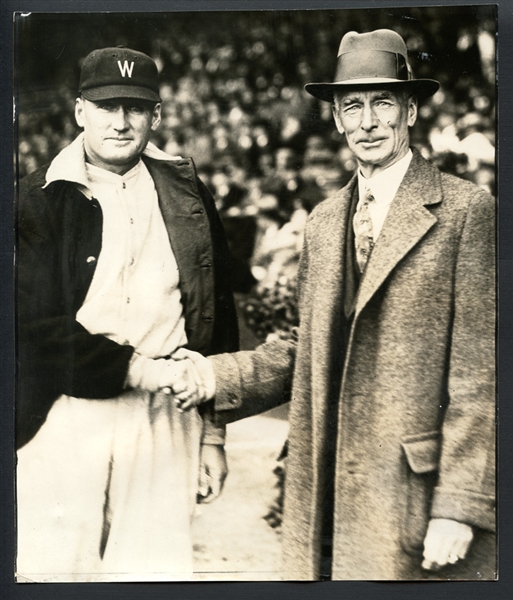 1929 Walter Johnson and Connie Mack Type I Original Photograph