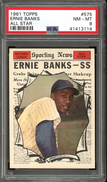 1961 Topps All Star #575 Ernie Banks PSA 8 NM-MT