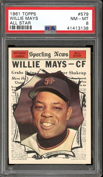 1961 Topps All Star #579 Willie Mays PSA 8 NM-MT