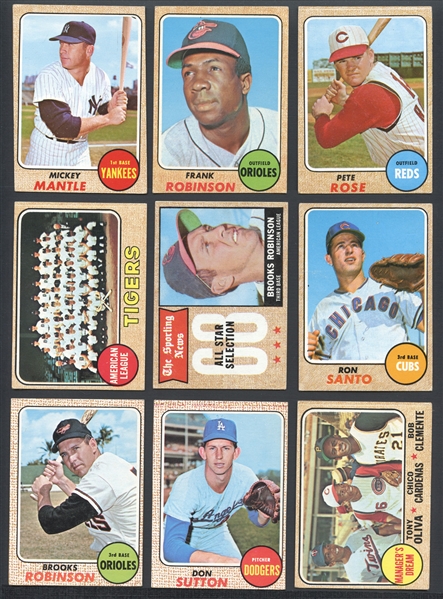 1968 Topps Star and Hall of Fame Group of (11) with Mantle