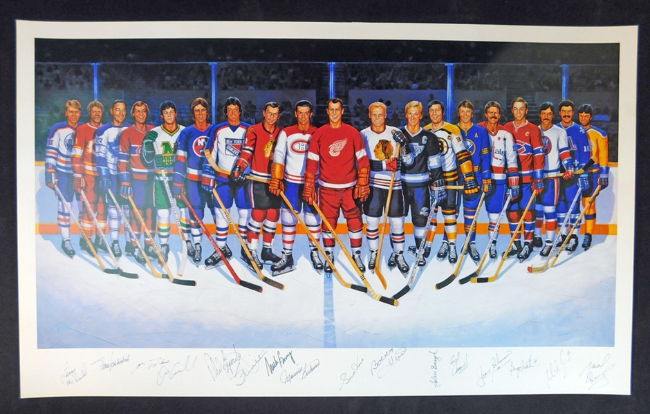 500 Goal Scorers Multi-Signed Lithograph with (16) Signatures JSA