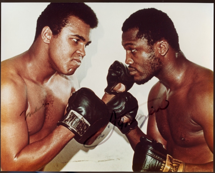 Muhammad Ali and Joe Frazier Signed 8x10 Photograph