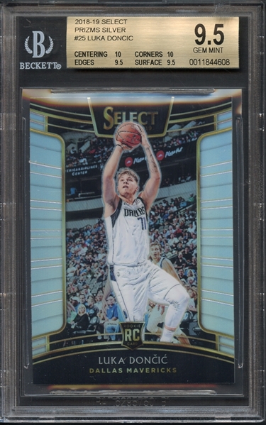 2018-19 Select Prizms Silver #25 Luka Doncic BGS 9.5 GEM MINT