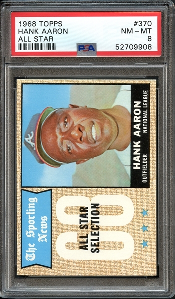 1968 Topps #370 Hank Aaron All Star PSA 8 NM-MT 