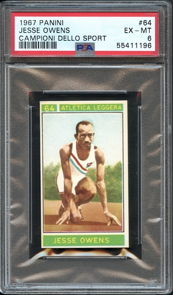 1967 Panini Campioni Dello Sport #64 Jesse Owens PSA 6 EX-MT