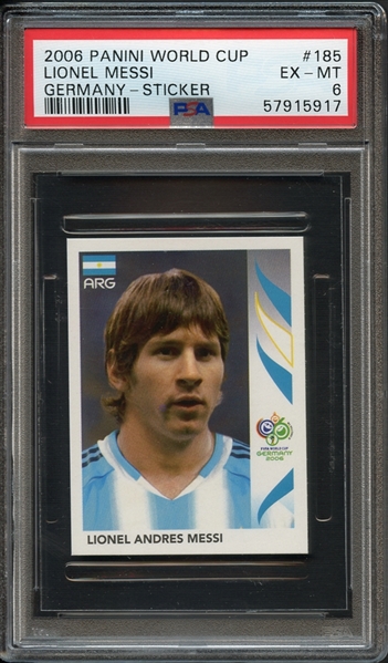 2006 Panini World Cup Germany #185 Lionel Messi Sticker PSA 6 EX-MT