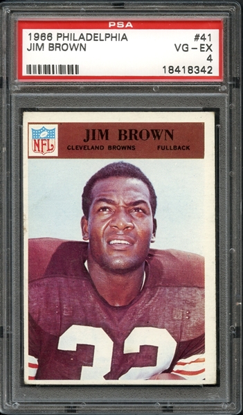 1966 Philadelphia #41 Jim Brown PSA 4 VG-EX 