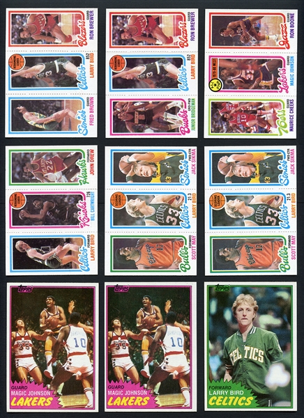 1980-81 And 81-82 Lot of Nine Cards All Featuring Magic Johnson and Larry Bird 