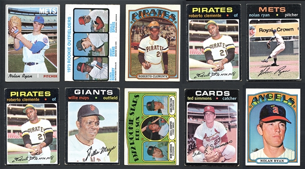1970-73 Topps Hall of Fame, Star, and Rookie Lot of 10