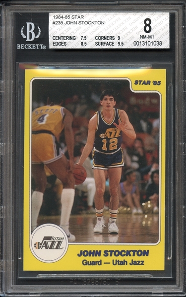 1984-85 Star #235 John Stockton BGS 8 NM-MT