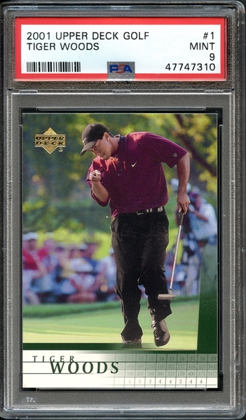 2001 Upper Deck Golf #1 Tiger Woods PSA 9 MINT
