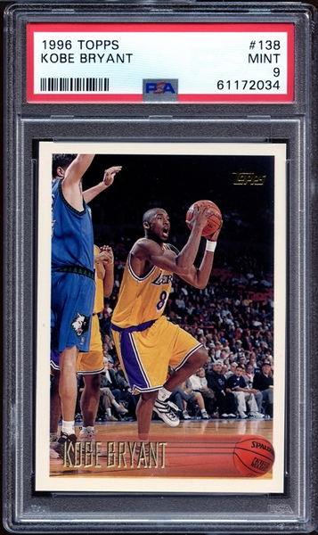1996 Topps #138 Kobe Bryant PSA 9 MINT