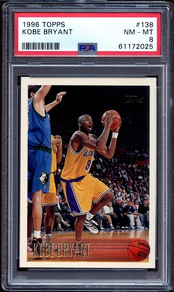 1996 Topps #138 Kobe Bryant PSA 8 NM/MT
