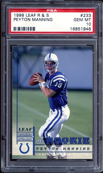 1998 Leaf Rookies & Stars #233 Peyton Manning PSA 10 GEM MINT