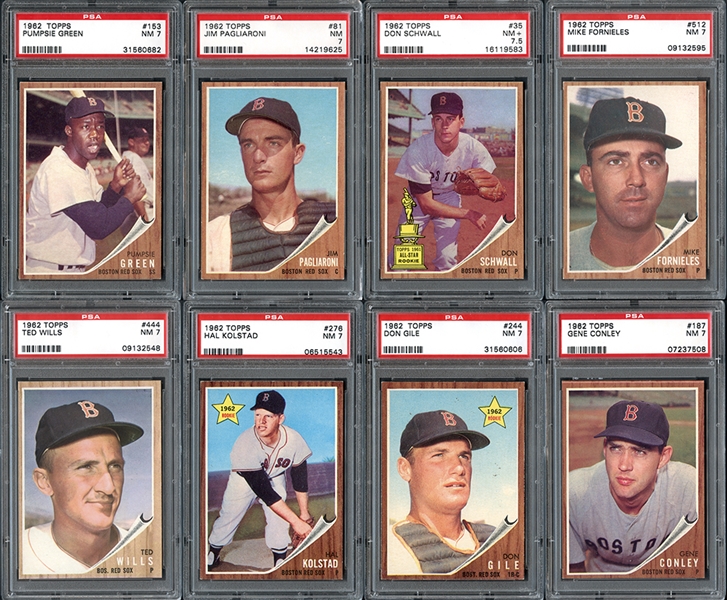 1962 Topps Red Sox Group of Eight (8) All PSA Graded