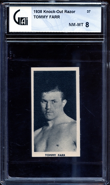 1938 Knock-Out Razor #37 Tommy Farr GAI 8 NM/MT