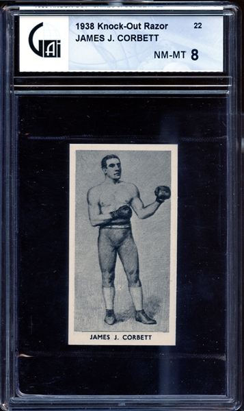 1938 Knock-Out Razor #22 James J. Corbett GAI 8 NM/MT
