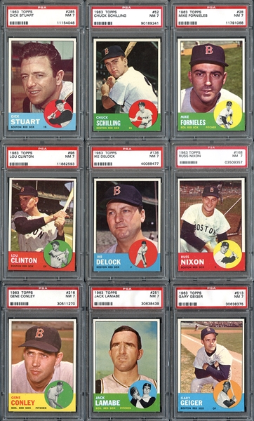 1963 Topps Red Sox Group of (19) All PSA 7 NM