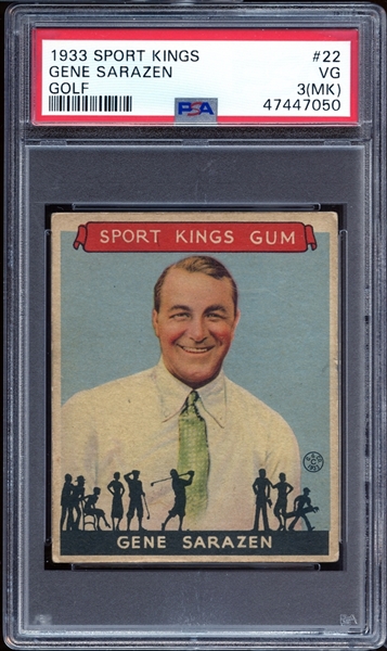 1933 Sport Kings #22 Gene Sarazen PSA 3 VG (MK)