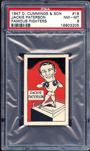 1947 D. Cummings & Son Famous Fighters #18 Jackie Paterson PSA 8 NM/MT