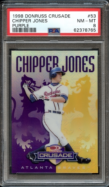 1998 Donruss Crusade Purple #53 Chipper Jones PSA 8 NM-MT