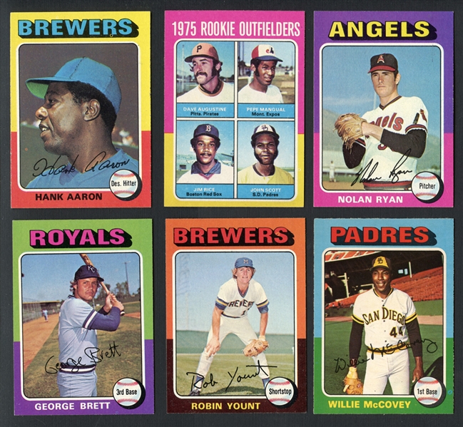 1975 Topps/OPC Baseball Star and Rookie Card Group of (6)