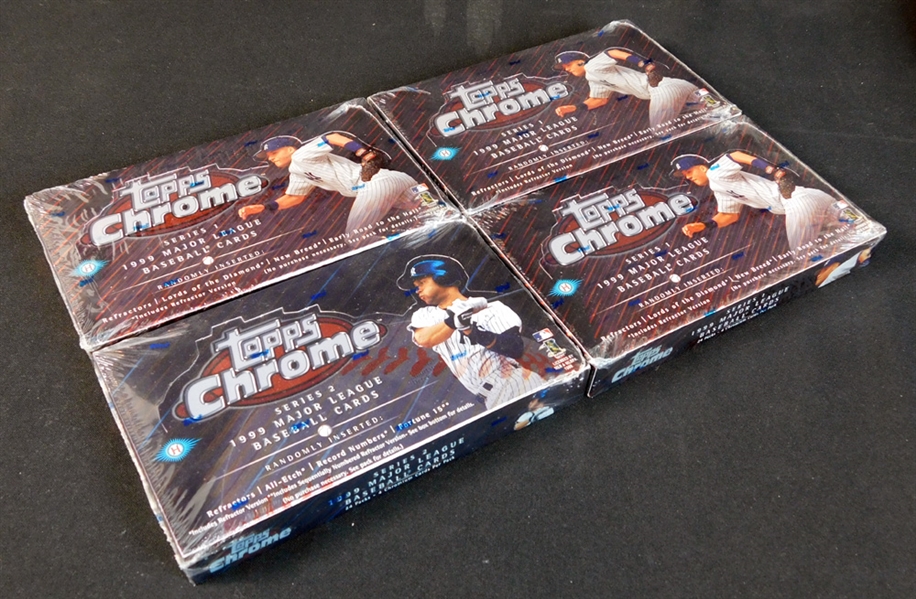 1999 Topps Chrome Series 1 (3) and Series 2 (1) Unopened Hobby Box Group of (4) 