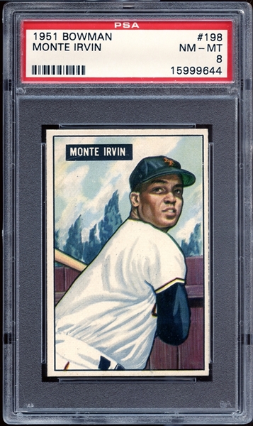 1951 Bowman #198 Monte Irvin PSA 8 NM/MT