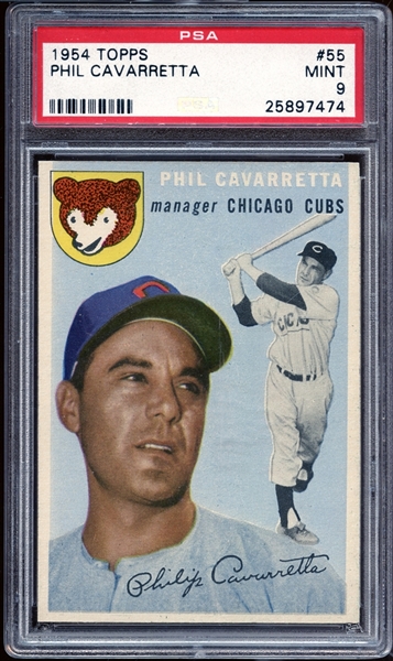 1954 Topps #55 Phil Cavarretta PSA 9 MINT