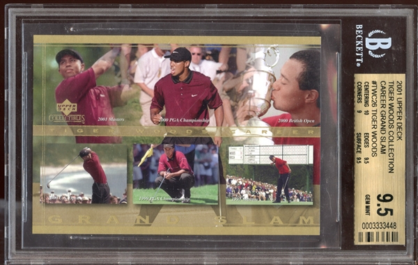 2001 Upper Deck Tiger Woods Collection #TWC26 Tiger Woods Career Grand Slam BGS 9.5 GEM MINT