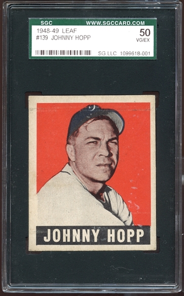 1948 Leaf #139 Johnny Hopp SGC 50 VG/EX 4