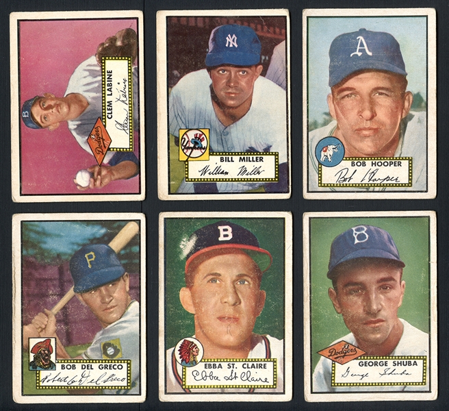 1952 Topps High-Number Group of Six (6) 