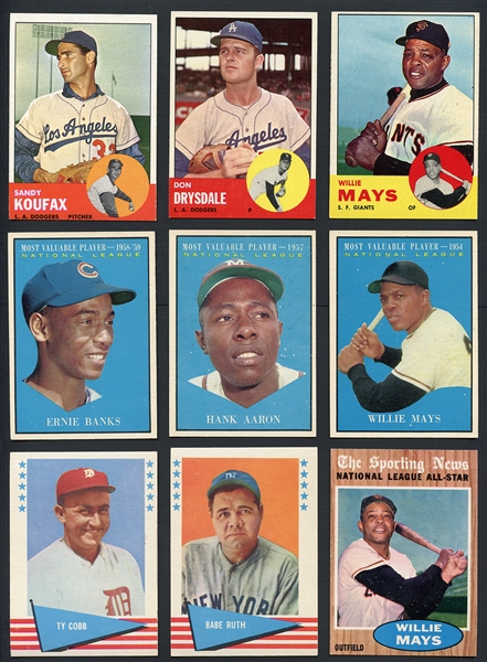 1960-63 Shoebox Collection of 96 Cards with Hall Of Famers 