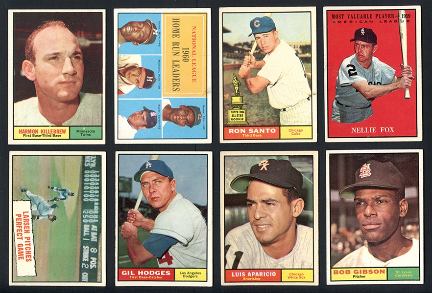 1961 Topps Shoebox Lot of 221 Cards Featuring Hall of Famers and Stars