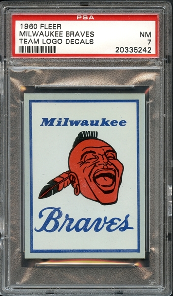 1960 Fleer Milwaukee Braves Team Logo Decals PSA 7 NM