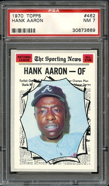 1970 Topps #462 Hank Aaron All-Star PSA 7 NM