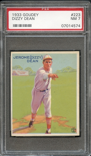 1933 Goudey #223 Dizzy Dean PSA 7 NM