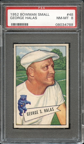 1952 Bowman Small #48 George Halas PSA 8 NM-MT
