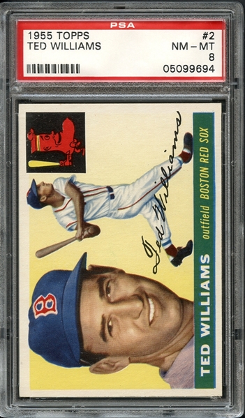 1955 Topps #2 Ted Williams PSA 8 NM-MT 