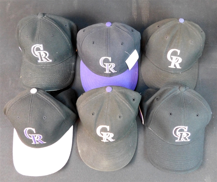 Colorado Rockies Game-Used Hat Group of (6)