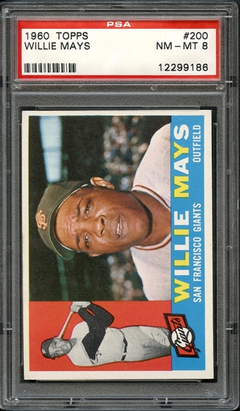 1960 Topps #200 Willie Mays PSA 8 NM-MT