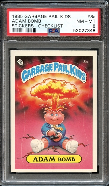 1985 Garbage Pail Kids Stickers #8a Adam Bomb Checklist PSA 8 NM-MT