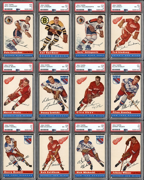 1954 Topps Hockey Lot of 12 PSA Graded Cards