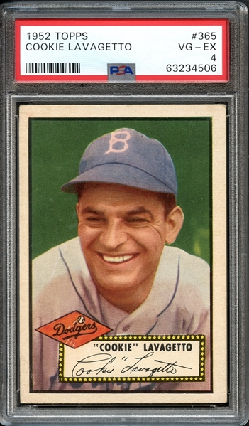 1952 Topps #365 Cookie Lavagetto PSA 4 VG-EX